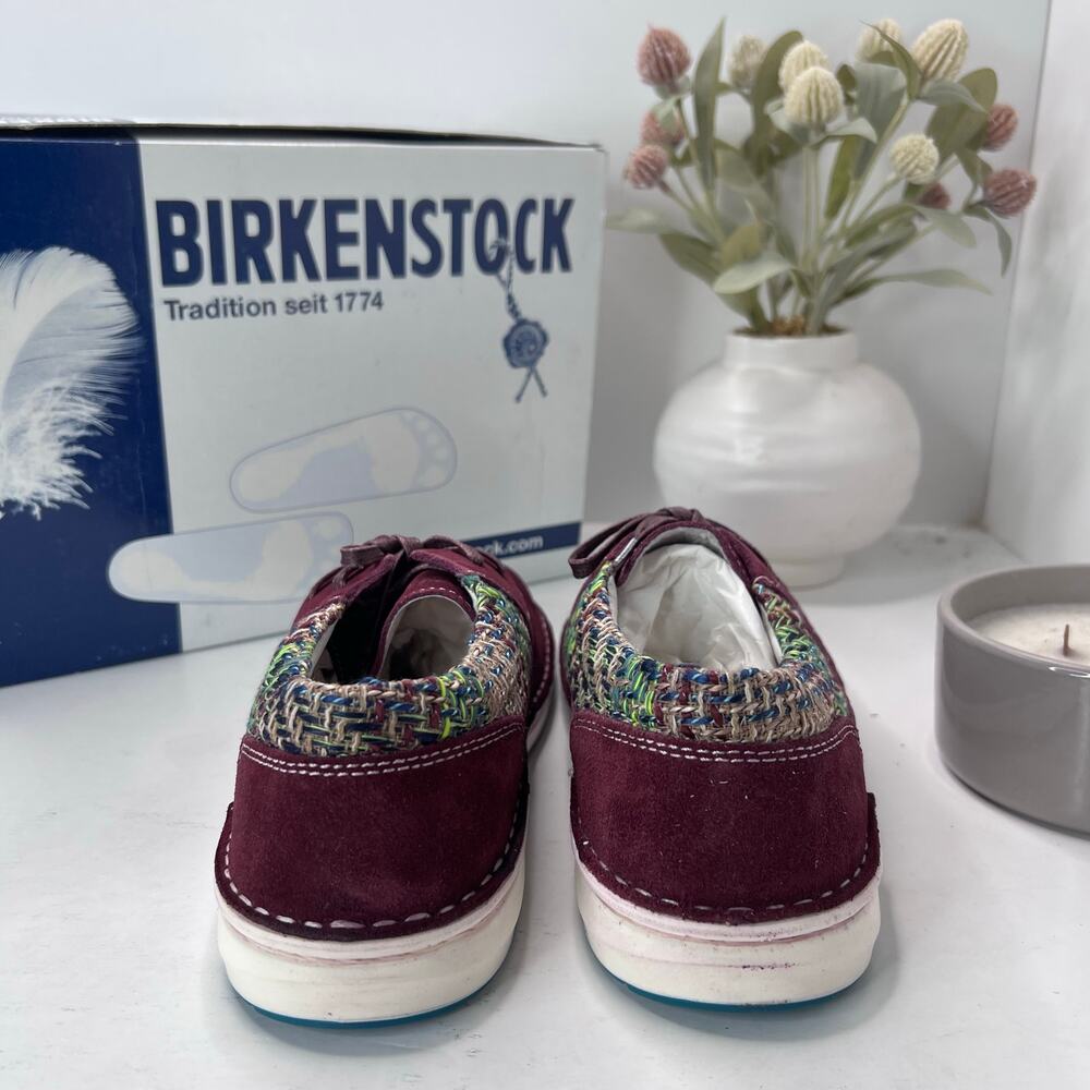 Birkenstocks Memphis Suede/Textile Shoes Burgundy Men 8/Women 10 EU 41 NWB - Picture 2 of 9